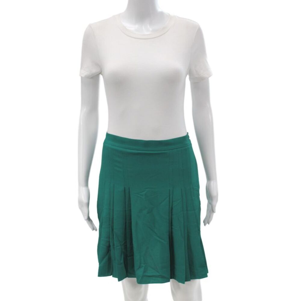 Hedge Women Pleated Mini Skort Green Polyester Zip Size XL